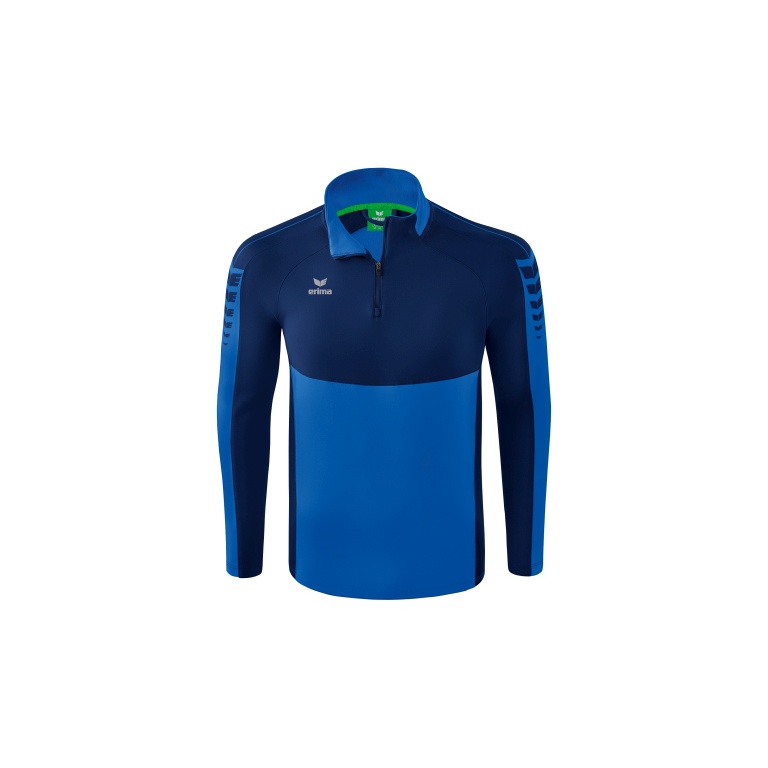 Erima Sport-Langarmshirt Six Wings Trainingstop (100% Polyester, Stehkragen, 1/2 Zip) royalblau/navyblau Jungen